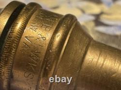 Vintage Powhatan Brass Fire Hose Nozzle With Working Valve