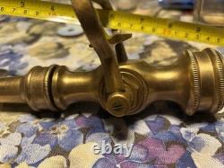 Vintage Powhatan Brass Fire Hose Nozzle With Working Valve