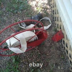 Vintage Rare Fire Hose Brass 4in Spliter Red Reel And All The Fittings