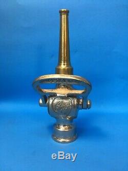 Vintage Rare chrome over brass lever handle Fire nozzles by Elkhart