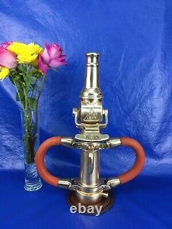 Vintage Recondition Akron Brass No-leak 21/2 In. Fire Nozzle With Red Rubber Hds