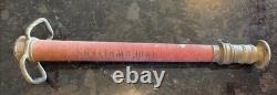 Vintage Red Cloth Wrapped Brass Fire Hose Nozzle Powhatan B & I Works U. S. A