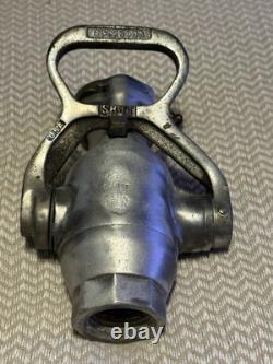 Vintage Rockwood Brass Waterfog Fireman Fire Hose Nozzle-Great Condition