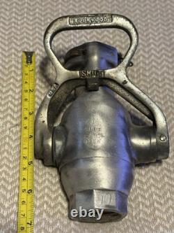 Vintage Rockwood Brass Waterfog Fireman Fire Hose Nozzle-Great Condition