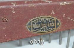 Vintage Royal Hose Rack Fire Hose Hanger Nozzle Firefighter Fireman Wirt & Knox