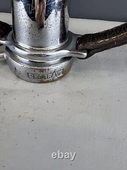 Vintage Seagrave 21/2 In. Playpipe Fire Nozzle Chrome, Leather Strap Handles