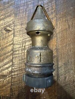 Vintage Self Propelled Fire Sewer Pipe Cleaning Nozzle Red Head Solid Brass 11