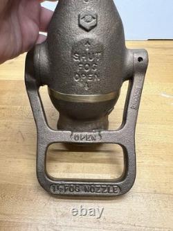 Vintage Solid Brass 1 1/2 Fog Fire Fighting Nozzle Looks NEW OLD STOCK #0657