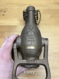 Vintage Solid Brass 1 1/2 Fog Fire Fighting Nozzle Looks NEW OLD STOCK #0657