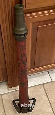 Vintage Solid Brass Boston Coupling Co. Firefighter Fire Hose Nozzle 30 1/4in