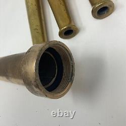 Vintage Solid Brass Fire Fighting Hose Nozzles LOT OF 4