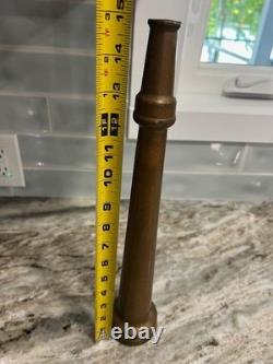 Vintage Solid Brass Fire Hose Nozzle Firefighting