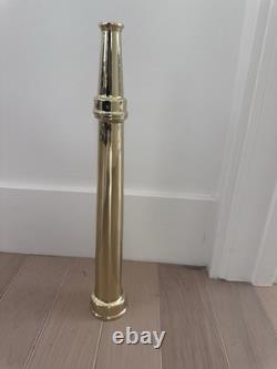 Vintage Solid Brass Fire Hose Nozzle Likely Gustin Bacon MFG Antique