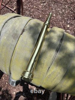 Vintage Solid Brass Fire Hose Nozzle Likely Gustin Bacon MFG Antique