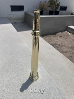 Vintage Solid Brass Fire Hose Nozzle Likely Gustin Bacon MFG Antique