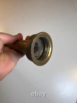 Vintage Solid Brass Fire Hose Nozzle Tip 12 Tapered Threaded End Antique Fire