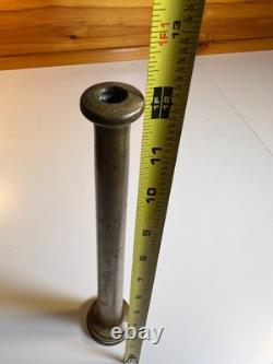 Vintage Solid Brass Fire Hose Nozzle Tip 12 Tapered Threaded End Antique Fire