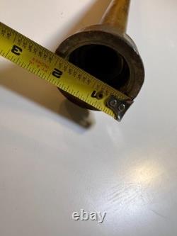 Vintage Solid Brass Fire Hose Nozzle Tip 12 Tapered Threaded End Antique Fire