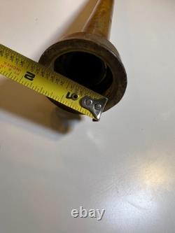 Vintage Solid Brass Fire Hose Nozzle Tip 12 Tapered Threaded End Antique Fire