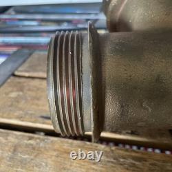 Vintage Solid Brass Fire Hydrant Siamese Water Hose Wye Y Splitter 3 Thread 6LB