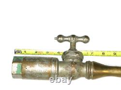 Vintage Solid Brass Fireman's Fire Truck Water Valve Hose Nozzle Hydrant Spigot