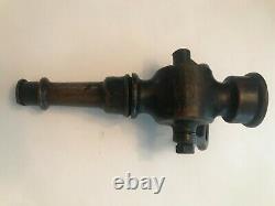 Vintage Solid Brass Sealand Fire Hose Nozzle With Shut Off Lever