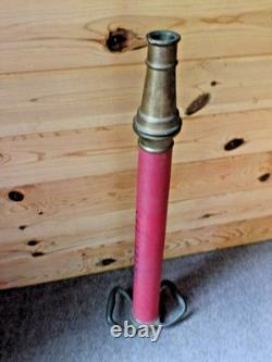 Vintage UNDERWRITERS 10-67 wrapped brass FIRE HOSE PLAYPIPE with NOZZLE 30 Nice