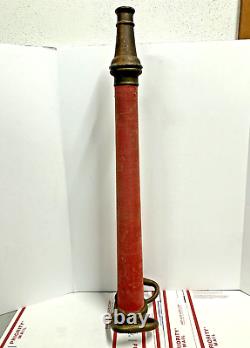 Vintage UNDERWRITERS Wrapped Brass Fire Hose Playpipe with Nozzle 30 inches