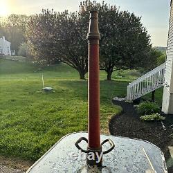 Vintage UNDERWRITERS Wrapped Brass Fire Hose Playpipe with Nozzle 31 inches