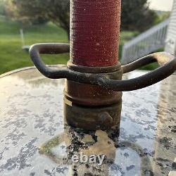Vintage UNDERWRITERS Wrapped Brass Fire Hose Playpipe with Nozzle 31 inches