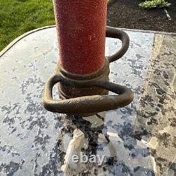 Vintage UNDERWRITERS Wrapped Brass Fire Hose Playpipe with Nozzle 31 inches
