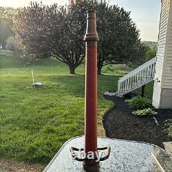 Vintage UNDERWRITERS Wrapped Brass Fire Hose Playpipe with Nozzle 31 inches