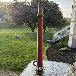Vintage UNDERWRITERS Wrapped Brass Fire Hose Playpipe with Nozzle 31 inches