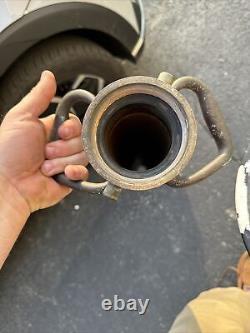 Vintage UNDERWRITERS Wrapped Brass Fire Hose Playpipe with Nozzle 31 inches