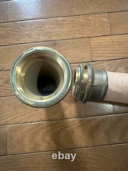 Vintage UNDERWRITERS Wrapped Brass Fire Hose Playpipe with Nozzle 31 inches Water