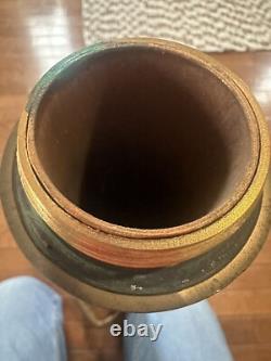 Vintage UNDERWRITERS Wrapped Brass Fire Hose Playpipe with Nozzle 31 inches Water