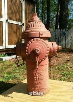 Vintage USA CHATTANOOGA TENNESSEE CAST IRON FIRE HYDRANT GARDEN STATUE SCULPTURE