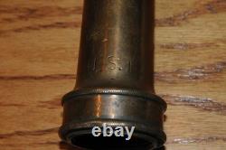 Vintage U. S. N. United States Navy U. S. L. Brass Fire Hose Nozzle Attachment 1-1/4