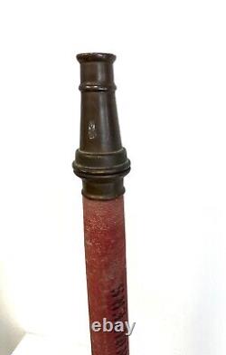 Vintage Underwriters 9-65 Wrapped Brass Fire Hose Playpipe with Nozzle 30 inches