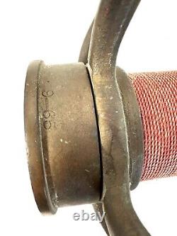 Vintage Underwriters 9-65 Wrapped Brass Fire Hose Playpipe with Nozzle 30 inches