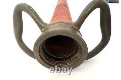 Vintage Underwriters 9-65 Wrapped Brass Fire Hose Playpipe with Nozzle 30 inches