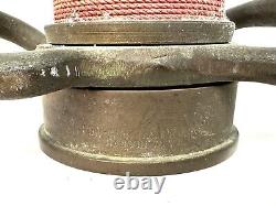 Vintage Underwriters 9-65 Wrapped Brass Fire Hose Playpipe with Nozzle 30 inches