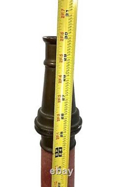 Vintage Underwriters 9-65 Wrapped Brass Fire Hose Playpipe with Nozzle 30 inches