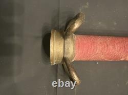 Vintage Underwriters Brass Fire Hose Nozzle 30 Two Handle Fireman Decor