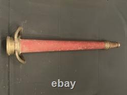 Vintage Underwriters Brass Fire Hose Nozzle 30 Two Handle Fireman Decor