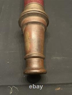 Vintage Underwriters Brass Fire Hose Nozzle 30 Two Handle Fireman Decor