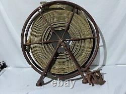 Vintage WALL MOUNT FIRE HOSE REEL WIST & KNOX With Hose Industrial Decor