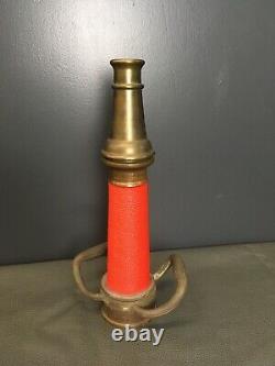 Vintage WD Allan Co. 15 inch red cord wrapped play pipe fire nozzle