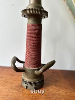 Vintage WD Allen Allenco Chicago Wrapped Fire Hose Nozzle Brass 1942 17.5