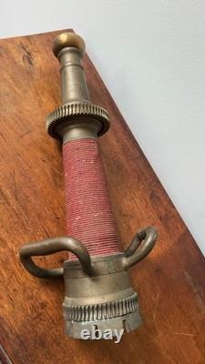 Vintage WD Allen Allenco Chicago Wrapped Fire Hose Nozzle Brass 1942 17.5